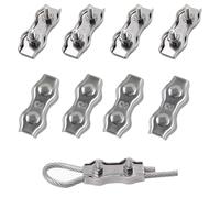 huruirui M3 Presillas Cable Acero Abrazaderas De Cable 304 Inoxidable Dúplex Clips Wire Rope Clips Tensor Cuerda Tendedero Para Cable De Acero 3mm Cuerda 8pcs