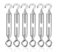 huruirui M5 Tensores de Alambre Tensor Cable Acero gancho 304 Inoxidable tensores para Toldos Accesorios de fijación Vallas de Jardín y Soporte para Plantas 6pcs