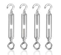 huruirui M6 Tensores de Alambre Tensor Cable Acero gancho 304 Inoxidable tensores para Toldos Accesorios de fijación Vallas de Jardín y Soporte para Plantas 4pcs