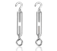 huruirui M8 Tensores de Alambre Tensor Cable Acero gancho 304 Inoxidable tensores para Toldos Accesorios de fijación Vallas de Jardín y Soporte para Plantas 2pcs