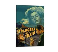 HURYEORHYH Póster de Strangers On A Train con impresión de arte de pared, vintage, pintura decorativa, lienzo estético, decoración para sala de estar, dormitorio, 30 x 45 cm, estilo marco