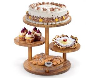 HURZMORO Soporte de 4 niveles para 50 cupcakes, soporte para postres, pasteles, donuts, frutas y pretzels para Navidad, bodas, cumpleaños