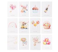 Husalsea 12 Hojas Tarjetas De Cumpleaños, Tarjetas De Felicitación Con Sobre Kraft, Tarjetas De Agradecimiento Animales Del Bosque, Tarjetas De Navidad Para Amigos, Profesores, Familia