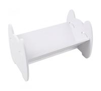 Husalsea Estantería Infantil Estante de Almacenamiento de Escritorio Estante de Almacenamiento de Libros Estantería de Escritorio Móvil Patrón de Cara Sonriente (Blanco)