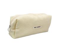 Husalsea Estuche de Tela de Pana para Adolescentes, Estuche de Tela de Pana Aesthetic, Estuche para Lápices de Adolescentes, Estuche Aesthetic para Lápices Escolares (Crema)