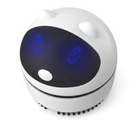 Husalsea Mini Aspiradora De Escritorio, Aspiradora Portátil De Mano, Carga USB, Adecuada para Limpiar Residuos En Escritorio, Oficina, Hogar, Blanca