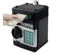 HUSAN Hucha electrónica para niños con código electrónico de cerditos, Mini cajero electrónico para Monedas ATM, Caja de Monedas, Juguete Divertido Regalo (Negro)
