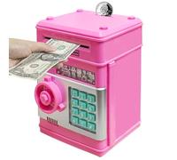 HUSAN Hucha electrónica para niños con código electrónico de cerditos, Mini cajero electrónico para Monedas ATM, Caja de Monedas, Juguete Divertido Regalo (Rosa Oscuro)