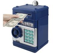 HUSAN Hucha electrónica para niños con código electrónico de cerditos, Mini cajero electrónico para Monedas ATM, Caja de Monedas, Juguete Divertido Regalo (Azul Marino)