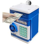 HUSAN Hucha electrónica para niños con código electrónico de cerditos, Mini cajero electrónico para Monedas ATM, Caja de Monedas, Juguete Divertido Regalo (Azul Oscuro)