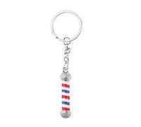 HuSang Moda Barber Polo Llavero Peluquería Estilista Joyería Colgantes Mujeres Hombres (Plata)