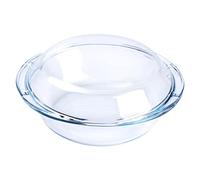 HUSANMP Cacerola redonda de vidrio templado, 1 L, con tapa, para horno, congelador y lavavajillas