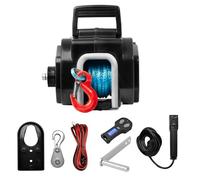 Husar Winch Cabrestante Eléctrico 12V De Portátil Con Control Remoto Inalámbrico, 2722 kg | 6000 lbs - Cabrestante Con Cuerda Sintética de 9,1 m de Largo -Perfecto Para Industria,Remolcador,Remolque