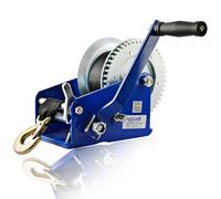 Husar Winch Cabrestante manual 2500 lbs | 1133 kg Con Correa De 10 Metros, Fabricado En Acero Inoxidable, Freno de Trinquete, De Simple Efecto, Para Barcos, Remolques, Industria