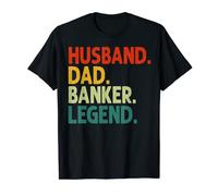 Husband Dad Banker Legend Vintage Funny Banker Día del Padre Camiseta
