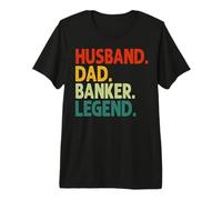 Husband Dad Banker Legend Vintage Funny Banker Día del Padre Camiseta Premium