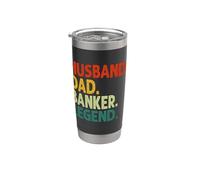 Husband Dad Banker Legend Vintage Funny Banker Día del Padre Vaso térmico de acero inoxidable de doble pared
