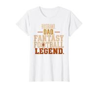 Husband Dad Fantasy Football Legend Draft Sports Fan Camiseta gráfica económica, Mujer, Blanco, XL