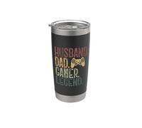 Husband Dad Gamer Legend Funny Gaming Dad Retro Vaso térmico de acero inoxidable de doble pared