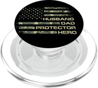 Husband Dad Protector Hero For Christmas Camo American Flag PopSockets PopGrip para MagSafe