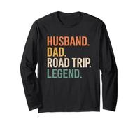 Husband Dad Road Trip Legend Vacation Fathers Day Vintage Manga Larga