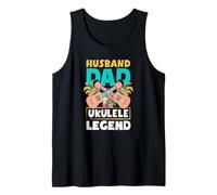 Husband Dad Ukelele Leyenda Divertido Día del Padre Músico Camiseta sin Mangas