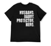 Husband Daddy Protector Hero - Camiseta para papá, para hombre, camiseta gráfica de papá, Estilo negro, 4XL