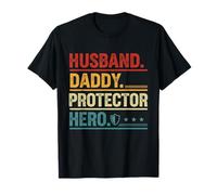 Husband Daddy Protector Hero Funny Fathers Day For Dad Camiseta
