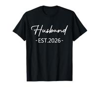 Husband EST 2026 Just Married Honeymoon Hubby Wedding Couple Camiseta
