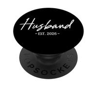 Husband EST 2026 Just Married Man'S Wedding Couples Matching PopSockets PopGrip Adhesivo