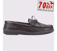 Hush Puppies As Cuero Espuma Viscoelástica Hombre Zapatillas Cómodas Marrón