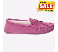 Hush Puppies Allie Mujer de Piel Memoria Espuma Cómodo Salón Pantuflas Rosa