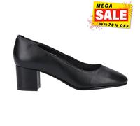Hush Puppies Anna Ancho Para Mujer de Piel Formal Zapatos de Salón Negro