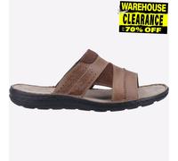 Hush Puppies Arquero Cuero Hombre Slip-On Verano Diario Playa Sandalias Marrón