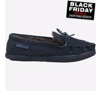 Hush Puppies As Cuero Hombre Memoria Espuma Cómodo Salón Pantuflas Azul Marino