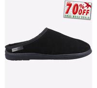 Hush Puppies Ashton Ante Cuero Zapatillas De Casa MEMORY FOAM Negras