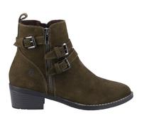 Hush Puppies Botines De Cuero Suede Para Mujer Jenna En Verde Caqui
