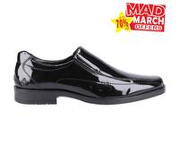 Hush Puppies Brody Zapatos Para Hombre De Cuero Patente Formales Slip On Negros