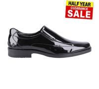 Hush Puppies Brody Zapatos Para Hombre De Cuero Patente Formales Slip On Negros