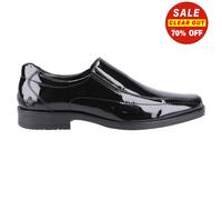 Hush Puppies Brody Zapatos Para Hombre De Cuero Patente Formales Slip On Negros