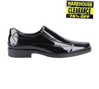 Hush Puppies Brody Zapatos Para Hombre De Cuero Patente Formales Slip On Negros