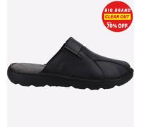 Hush Puppies Sandalia Mule Carson Cuero Casual Clásica Para Hombre Negra