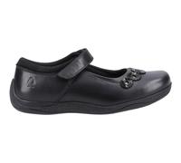 Hush Puppies Christina Cuero Junior Niñas Escuela Zapatos Negros