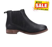 Hush Puppies Edith Botas De Tacón De Cuero Para Mujer De Moda Diseñador Negras