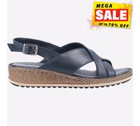 Hush Puppies Elena Cruzado Mujer Sandalias Cuña Cuero Azul Marino