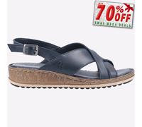 Hush Puppies Elena Cruzado Mujer Sandalias Cuña Cuero Azul Marino