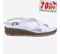 Hush Puppies Elena Cruzado Mujer Sandalias Cuña Cuero Blanco