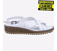 Hush Puppies Elena Sandalias De Cuña De Cuero Para Mujer Blancas