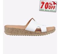 Hush Puppies Eloise Mujer Mula Vestido de Cuero Moda Diario Sandalias Blanco