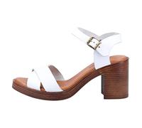Hush Puppies Georgia, Sandalia con taln Mujer, White, 37 EU